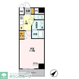 キャメロット新越谷 5階1Kの間取り