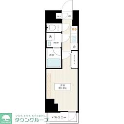 フュージョナル千住緑町 2階1Kの間取り