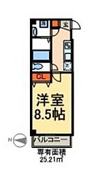 ＰＩＡ　ＨＩＬＬＳ綾瀬・ 8階1Kの間取り