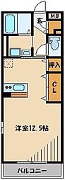 エスペランサ 3階ワンルームの間取り