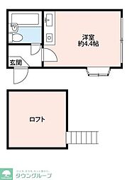 プラザドゥミハル　Ｂ 2階ワンルームの間取り