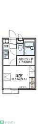 レオパレスシャルムII 2階1Kの間取り