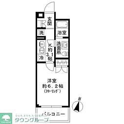 Ｎ−ｓｔａｇｅ　草加新田 2階1Kの間取り