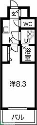 名古屋市営名城線 東別院駅 徒歩6分の賃貸マンション 3階1Kの間取り