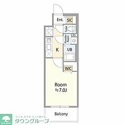 名古屋市営東山線 新栄町駅 徒歩11分の賃貸マンション 2階1Kの間取り