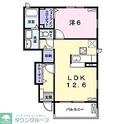 ラフレシール800 1LDKの間取図画像