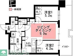 ザ・ファインタワー名古屋今池 2LDKの間取図画像