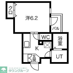 名鉄名古屋本線 栄生駅 徒歩8分の賃貸マンション 2階1Kの間取り