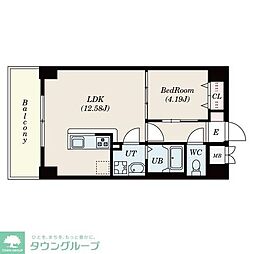 グランデューク新栄 1LDKの間取図画像