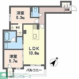 プルメリア 2LDKの間取図画像