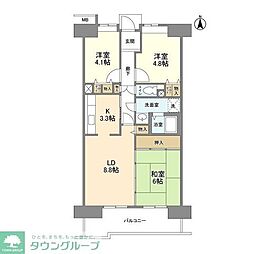アーバンドエル八事石坂 3LDKの間取図画像