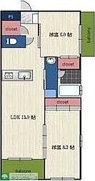 VANCOUVER1108覚王山 2LDKの間取図画像