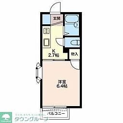 ジュネス名東 1Kの間取図画像