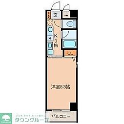 JR中央本線 鶴舞駅 徒歩10分の賃貸マンション 3階1Kの間取り