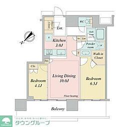 NAGOYAtheTOWER 2LDKの間取図画像