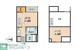 名古屋市営鶴舞線 浄心駅 徒歩13分の賃貸アパート 1階1Kの間取り