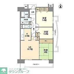 アーバンドエル八事石坂 3LDKの間取図画像