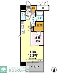 グランドソレイユ名駅 1LDKの間取図画像