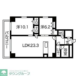 JMF-Residence名駅南 2LDKの間取図画像