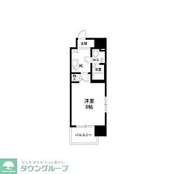 エコロジー鶴舞レジデンス 1Kの間取図画像