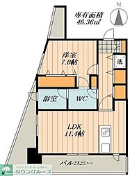 名古屋市営名城線 東別院駅 徒歩3分の賃貸マンション 5階1LDKの間取り