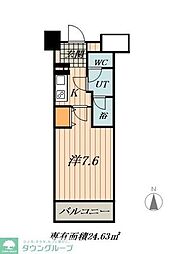 メリヴ鶴舞 1Kの間取図画像