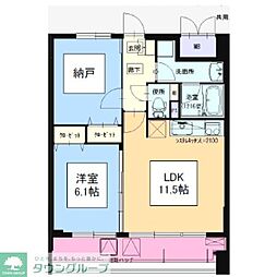 レジェンドK 1SLDKの間取図画像