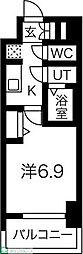 メイクスアート太閤通 1Kの間取図画像