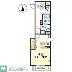 サザンホープ ワンルームの間取図画像