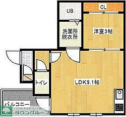 名古屋市営桜通線 新瑞橋駅 徒歩6分の賃貸アパート 1階1LDKの間取り