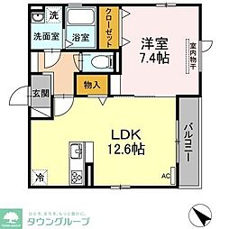 名古屋市営東山線 本陣駅 徒歩3分の賃貸アパート 1階1LDKの間取り
