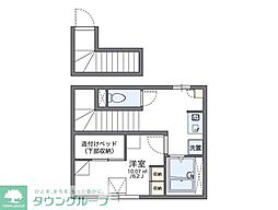 レオパレスいろは 2階1Kの間取り