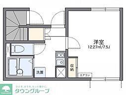 レオネクストケーズキューブ川名 1階1Kの間取り