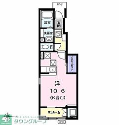 名古屋市営名港線 六番町駅 徒歩11分の賃貸アパート 1階ワンルームの間取り