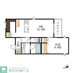 近鉄湯の山線 近鉄四日市駅 徒歩12分の賃貸マンション 4階1LDKの間取り
