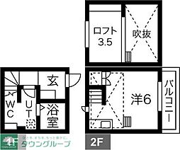 名古屋市営名港線 東海通駅 徒歩8分の賃貸アパート 1階1Kの間取り