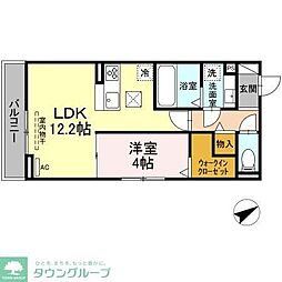 近鉄名古屋線 烏森駅 徒歩3分の賃貸アパート 2階1LDKの間取り