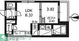 名古屋市営東山線 中村公園駅 徒歩7分の賃貸アパート 3階1LDKの間取り