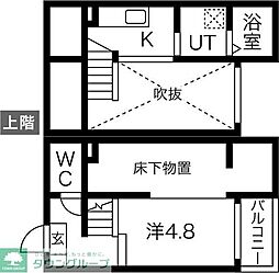 名鉄常滑線 道徳駅 徒歩12分の賃貸アパート 2階1Kの間取り