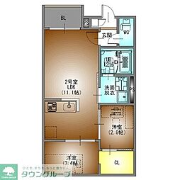 名古屋市営東山線 中村公園駅 徒歩8分の賃貸アパート 1階2LDKの間取り