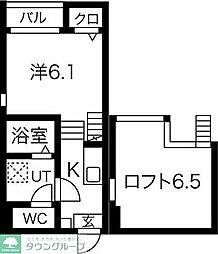 名鉄名古屋本線 堀田駅 徒歩9分の賃貸アパート 1階1Kの間取り