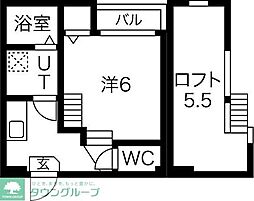 名鉄名古屋本線 堀田駅 徒歩11分の賃貸アパート 1階1Kの間取り
