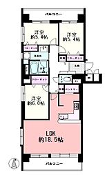 ライオンズマンション長住中央公園 3LDKの間取図画像