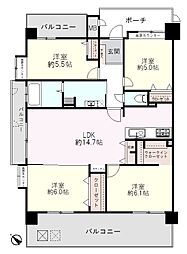 スタシオン名島フォレストヒルズ 4LDKの間取図画像