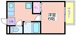 プレミアメゾン東みのお 1Kの間取図画像