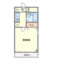 Daison9新浦安 1Kの間取図画像