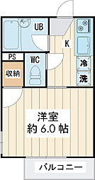 うらやす木村ハイム 1Kの間取図画像