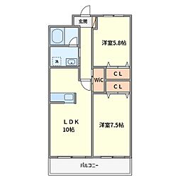 シャングリアマルタ 2LDKの間取図画像
