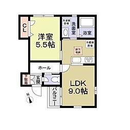 LeMondeKAMAKURA 1LDKの間取図画像