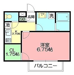 ブルーブリッジ鵠沼海岸 1Kの間取図画像